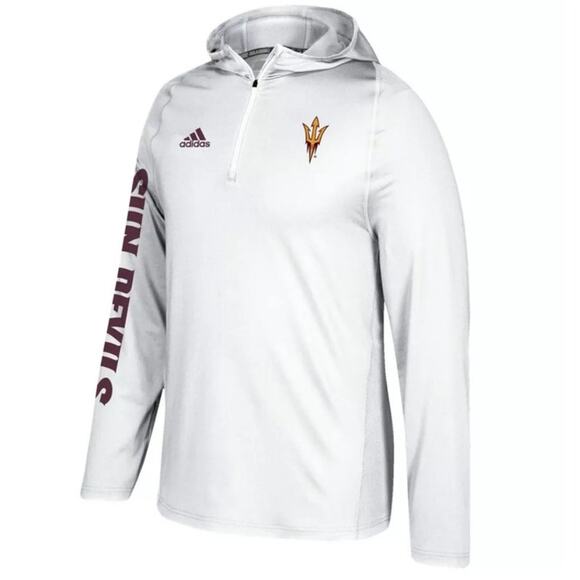 Adidas Climalite 1/4 Zip Performance Hoodie Arizona Sun Devils SZ S Team Spirit - Picture 1 of 7